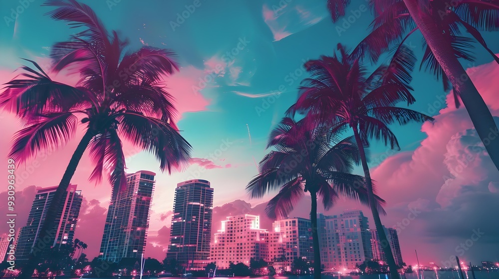 Obraz premium Miami Vibes Wallpaper Background