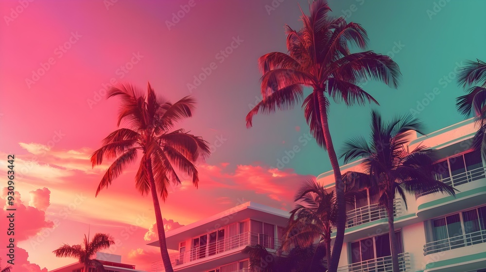 Obraz premium Miami Vibes Wallpaper Background