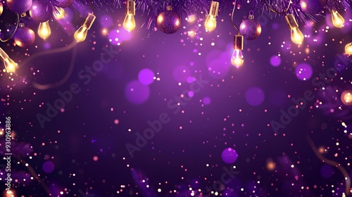 Purple festive background with lights