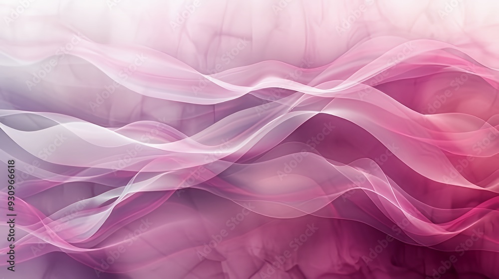 Obraz premium Abstract background with soft pink and white flowing lines.