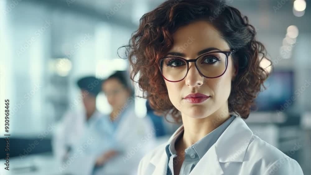Female scientist looking at camera, lab Female scientist looking at camera, lab