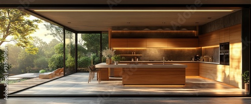 Wallpaper Mural Abstract Architecture Kitchen With Modern Elements, Rendered In Creative Style Torontodigital.ca