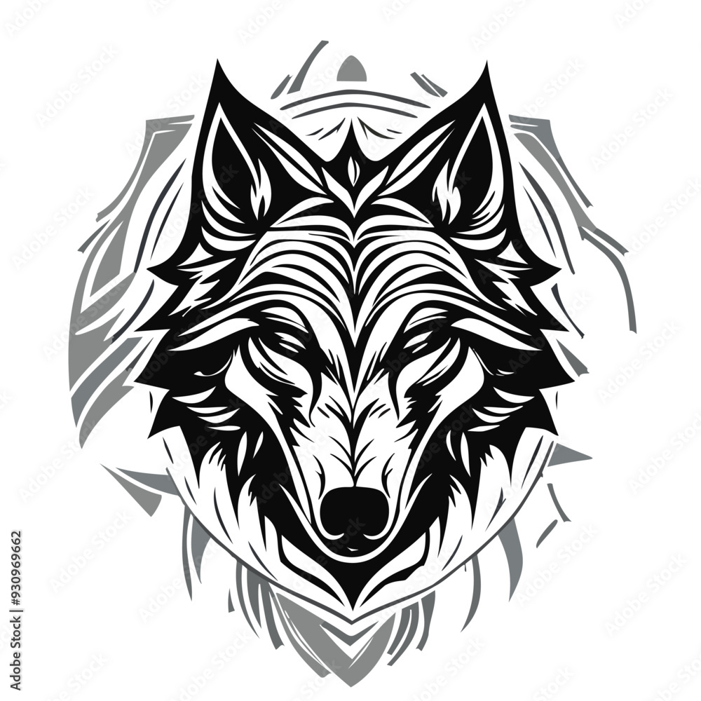 Fototapeta premium wolf head tattoo