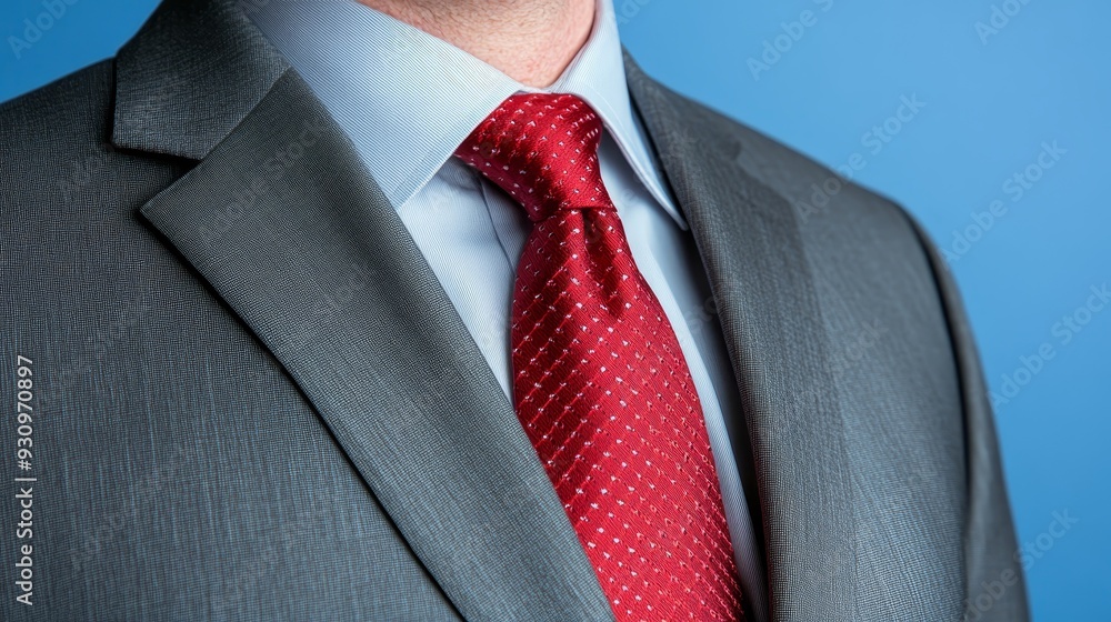 Close-up of Suit with Red Tie Close-up of Suit with Red Tie