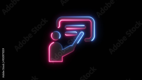 Glowing neon Education icon illustration .