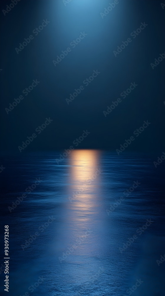 Moonlight reflection creates a luminous path across dark, tranquil waters, casting a mesmerizing glow in the night's deep blue embrace. Moonlight reflection creates a luminous path across dark, tranquil waters, casting a mesmerizing glow in the night's deep blue embrace.