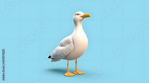 Seagull 3d cartoon style