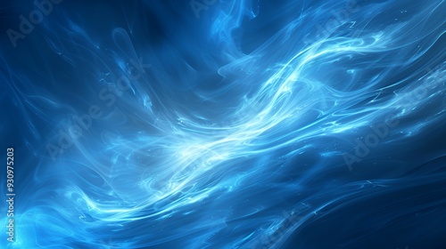 Wallpaper Mural Abstract blue wave pattern with fluid motion and light effects. Torontodigital.ca