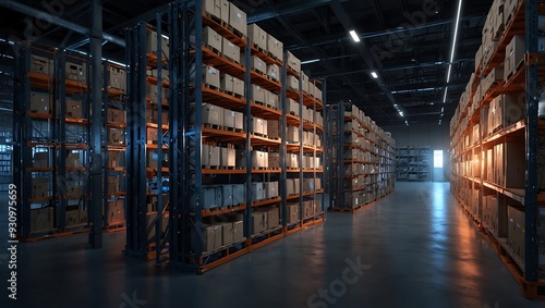 Wallpaper Mural Design a high-tech industrial warehouse with an emphasis on automation and digitalization Torontodigital.ca