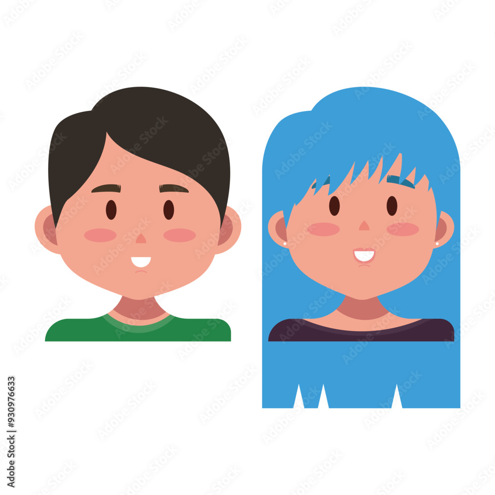 Happy kids flat vector icons. Children avatar isolated on white background. Happy kids flat vector icons. Children avatar isolated on white background.