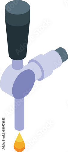 Beer tap is pouring a fresh cold beer in a glass using a handle