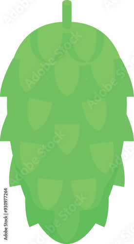 Green hop flower growing, an essential ingredient in brewing beer