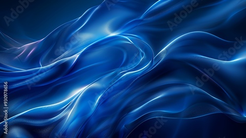 Wallpaper Mural Abstract blue and white wave pattern flowing against a dark background. Torontodigital.ca