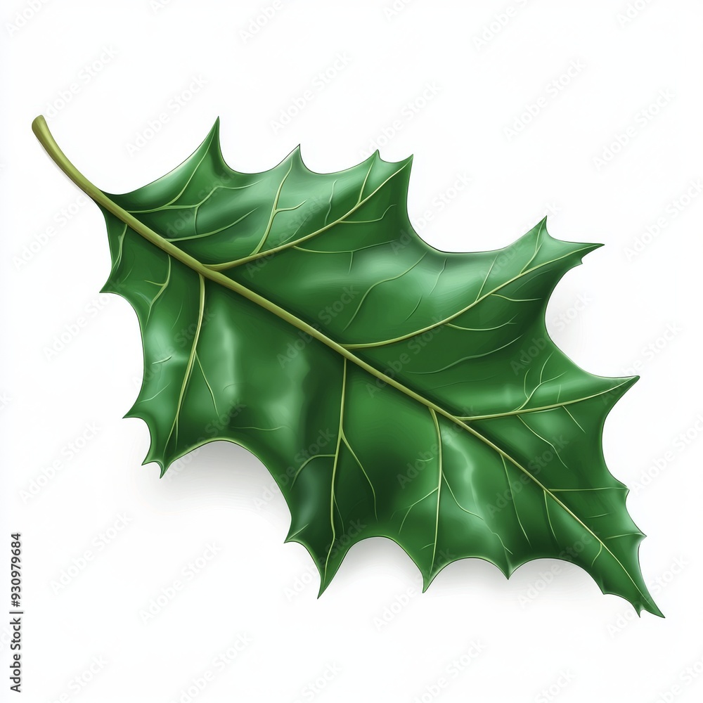 Fototapeta premium vector graphic of a holly plant leaf