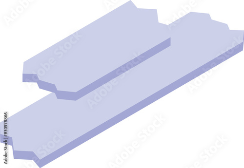 Two piece of slate roofing material with jagged lower edge lying on top of each other