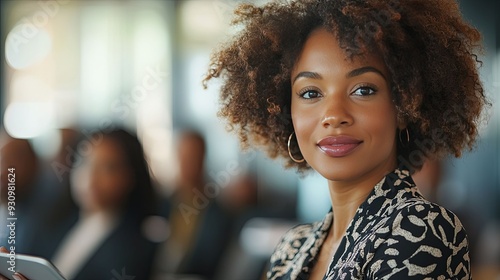 Confident Businesswoman Leading a Presentation in a Modern Boardroom. Empowerment concept