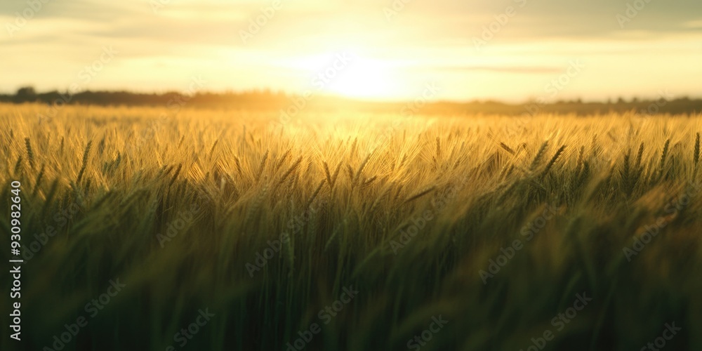 Obraz premium Serene Sunset over Fields