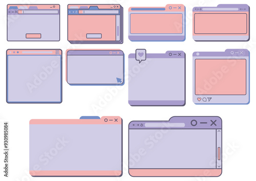 Hand drawn retro computer windows element