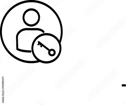 User access key line icon. User profile key vector icon. Replaceable vector design.