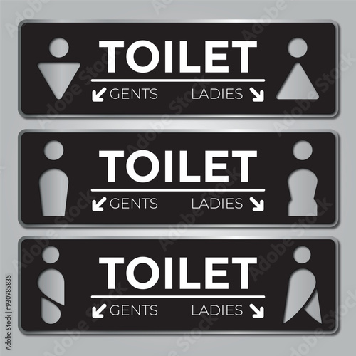 set of ladies and gents toilet sign