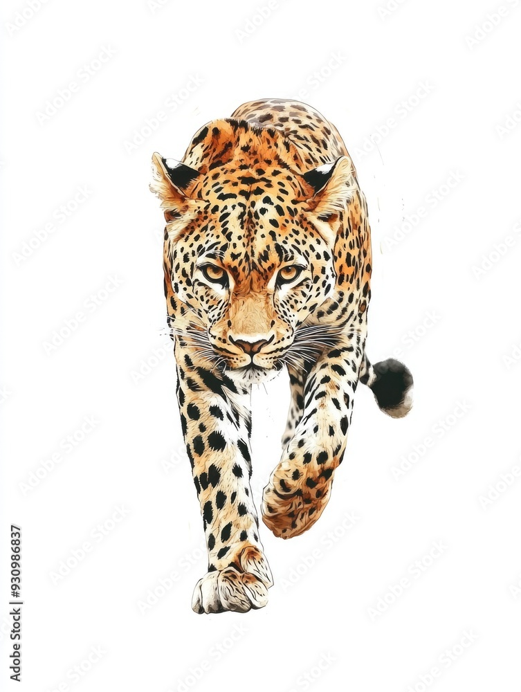 Naklejka premium Leopard in motion