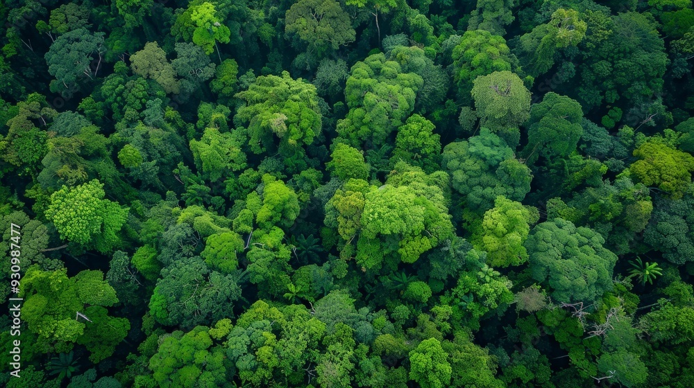 Naklejka premium Forest ecosystems are delicate and complex, relying on a balance between flora and fauna.