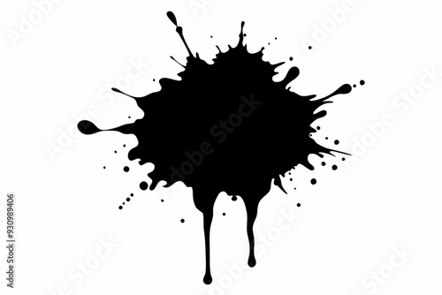 paint splatter, black paint splashes of vector illustration