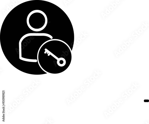 User access key line icon. User profile key vector icon. Replaceable vector design.