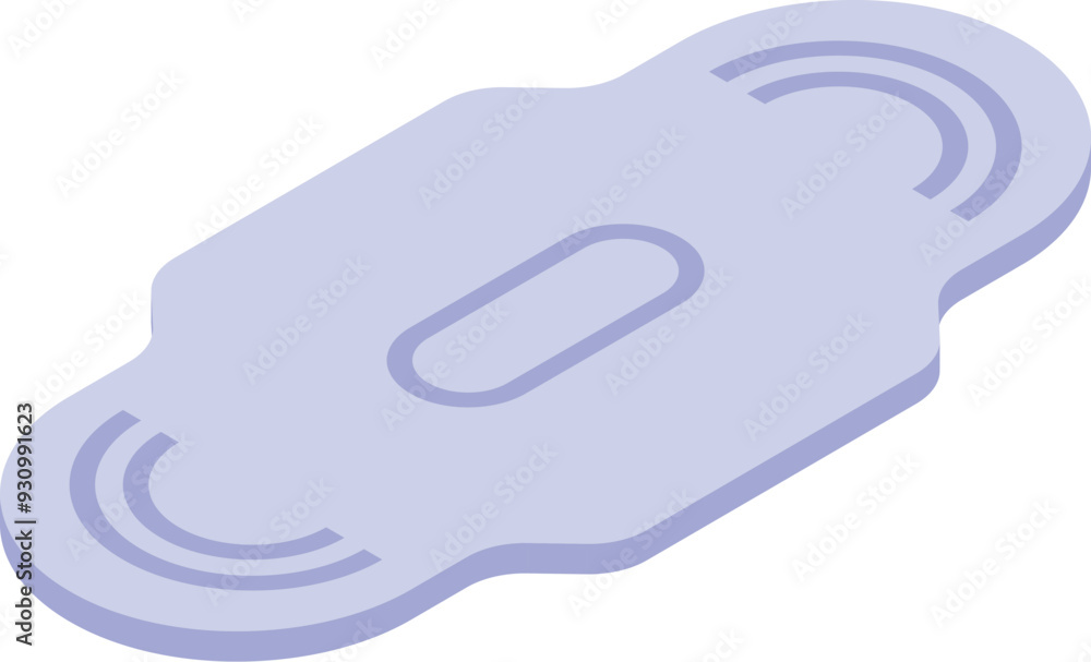 Feminine hygiene sanitary pad with wings isometric view isolated on white background Feminine hygiene sanitary pad with wings isometric view isolated on white background