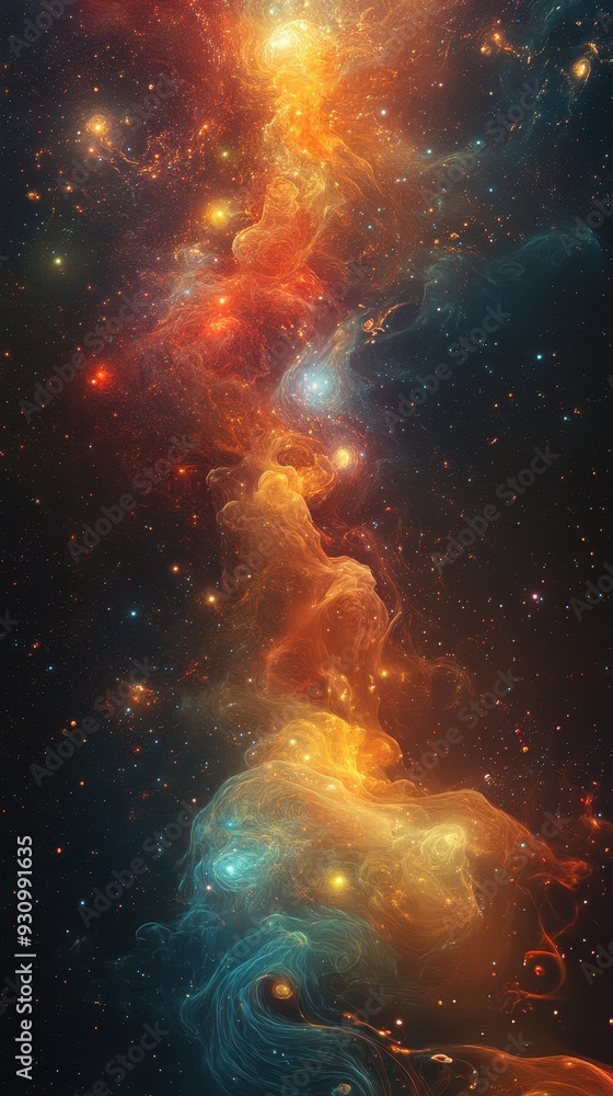 Obraz premium Cosmic Nebula with Stars and Galaxies
