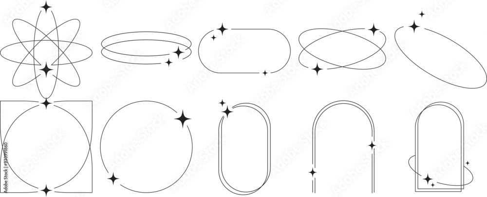 Fototapeta premium Flat design minimalist linear frame