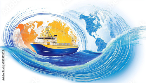 vector art of World Hydrography Day, Each year, the IHO selects a specific theme to focus on, addressing different aspects of hydrography, such as technological advancements, the importance of interna photo