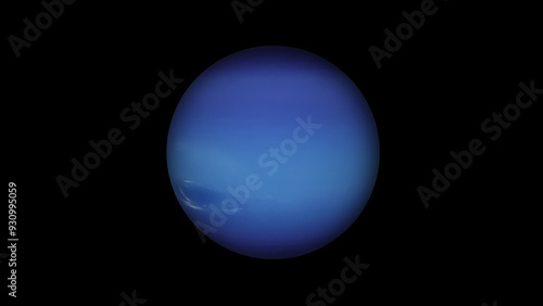 Neptune is a planet of the solar system on a black background. Elements of this image provided by NASA. 3d render.