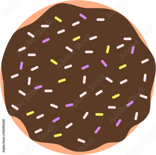 donuts covered in glaze and toppings. Vector format file. Editable file.