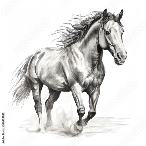 the AI Image Generator, Horse head drawing haute