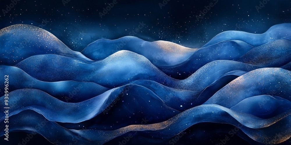 Elegant Glass Shapes: Soft Ambient Light in Watercolor, generative ai Elegant Glass Shapes: Soft Ambient Light in Watercolor, generative ai