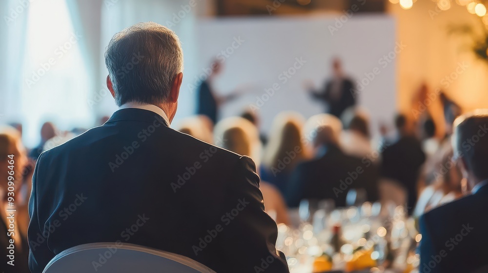 Fototapeta premium Businessman Listening to Speech at Conference
