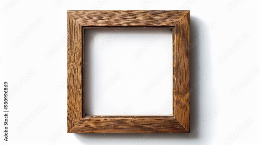 Rustic Charm, A simple, empty wooden picture frame on a white background, perfect for showcasing memories and art. Rustic Charm, A simple, empty wooden picture frame on a white background, perfect for showcasing memories and art.