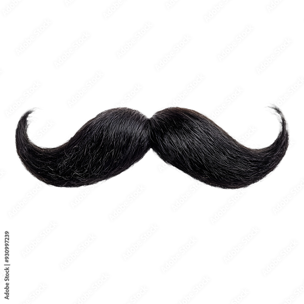 mustache isolated on a transparent PNG background, white background , cut out, clipping path, Generative Ai mustache isolated on a transparent PNG background, white background , cut out, clipping path, Generative Ai