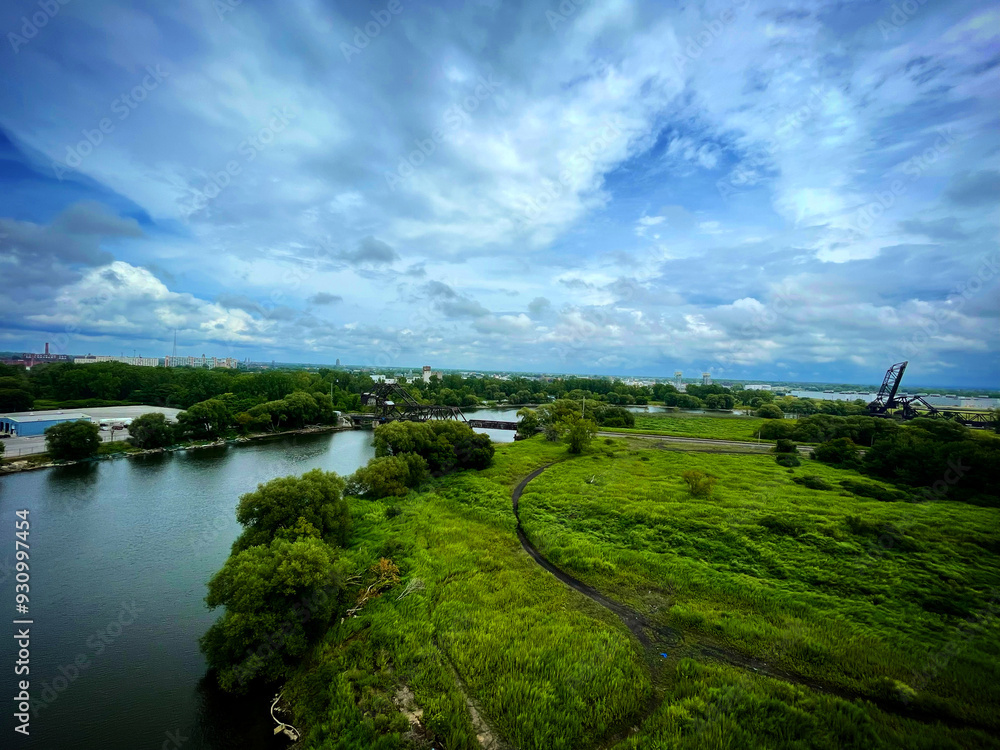 landscape with river and sky landscape with river and sky