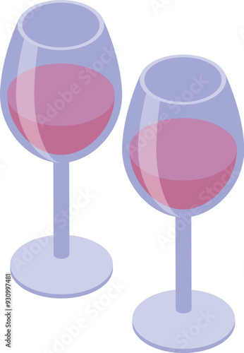 Two glasses with red wine are clinking together in celebration
