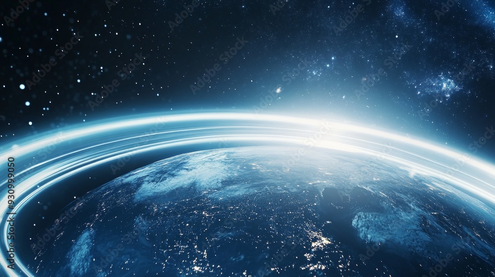 Fototapeta premium Earth's Atmosphere Glowing with Light