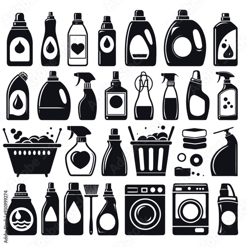 Laundry detergent shiloute vector