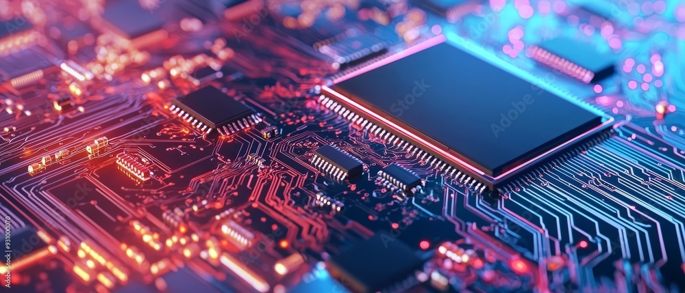 Advanced computing hardware with detailed circuitry, background, Generative AI Advanced computing hardware with detailed circuitry, background, Generative AI