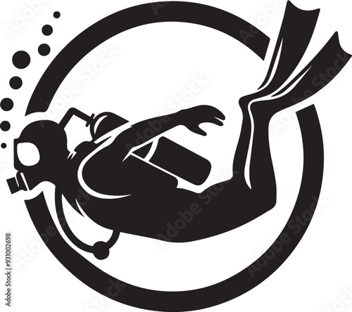 scuba diver silhouettes vector illustration
