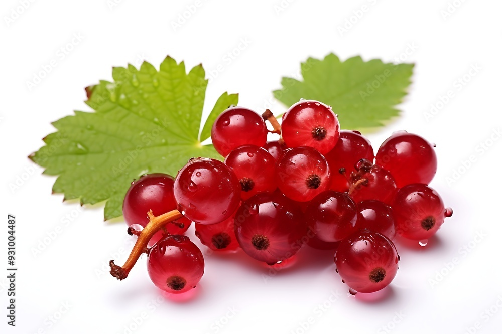 Currant with leaf isolated on white background Currant with leaf isolated on white background