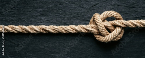 A close-up view of a strong rope knot on a dark background, symbolizing strength and connection.