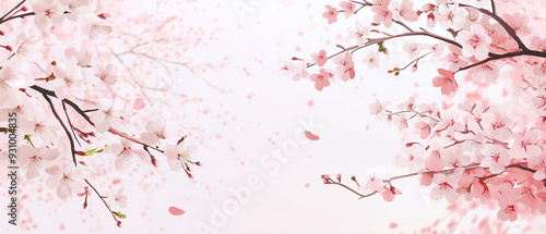 sakura cherry blossoms minimalist background