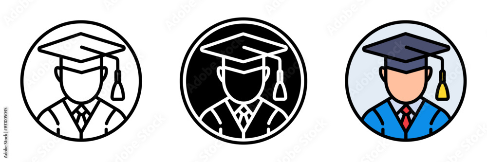 Alumni Icon, Graduates or former students at a school or university, maintaining connections with their alma mater and fellow graduates. Alumni Icon, Graduates or former students at a school or university, maintaining connections with their alma mater and fellow graduates.