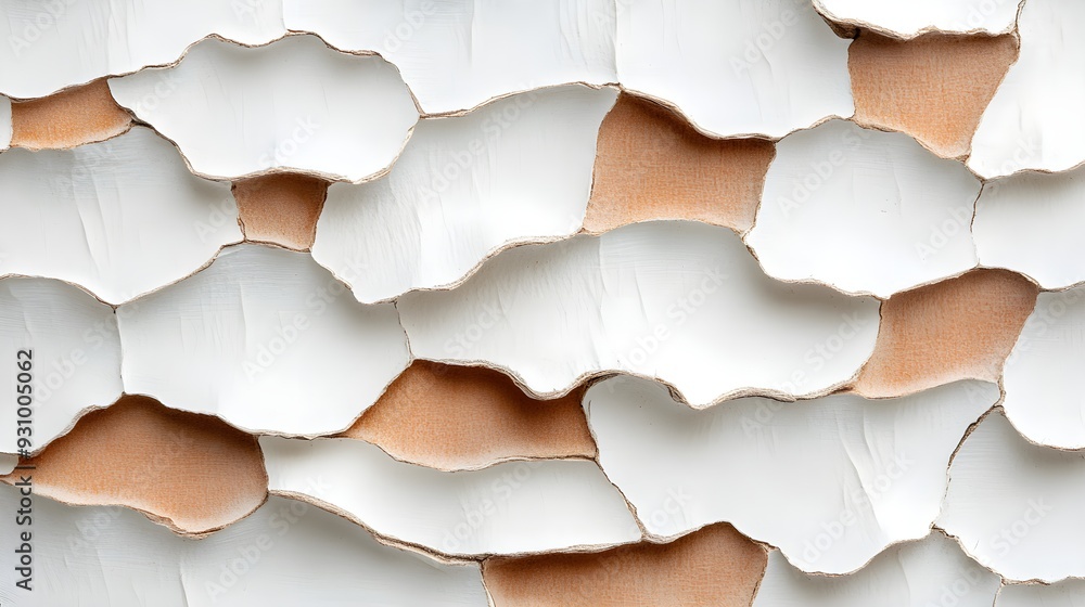 Fototapeta premium Sycamore tree bark with smooth, wavy textures, showcasing a natural palette of white, brown, and green, highlighting its unique patchy appearance